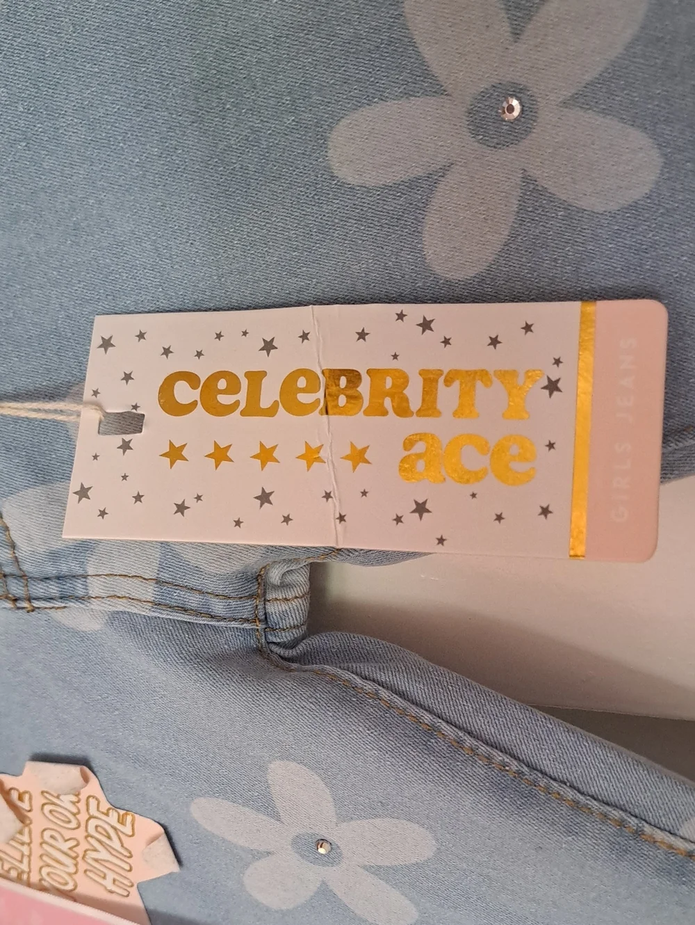 Celebrity Pink Light Blue Floral Bootcut Jeans